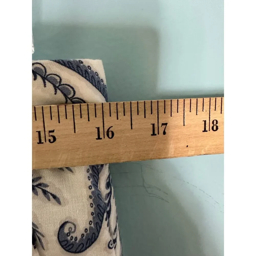 Banana Republic wide-leg pants linen-blend blue paisley Size 12 NWT